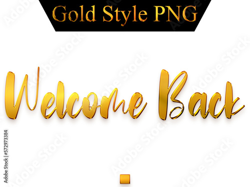 Welcome Back Text in Gold Gradient Bold Alphabetical Transparent PNG Text