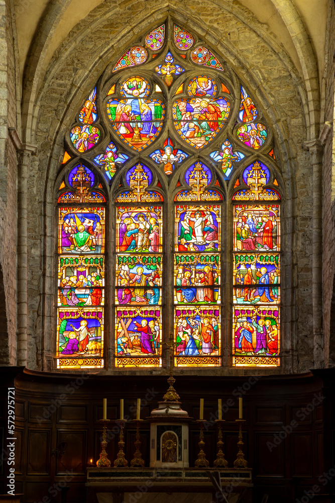 Obraz premium interior of Saint-Just church in Arbois, department Jura, Franche-Comte, France
