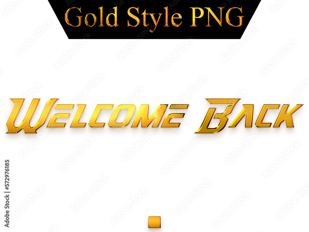 Fototapeta premium Welcome Back Text in Gold Gradient Alphabetical Transparent PNG Bold Text