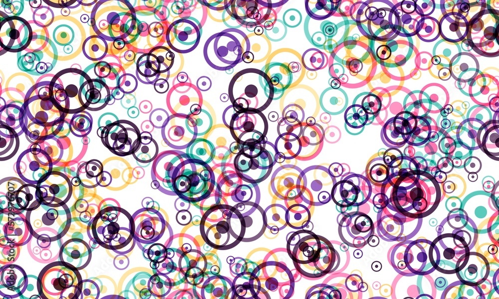 Random circles pattern, different colors on the white background. Seamless pattern.Astrological sign of sun Random circles pattern, different colors on the white background. Seamless pattern.Astrological sign of sun