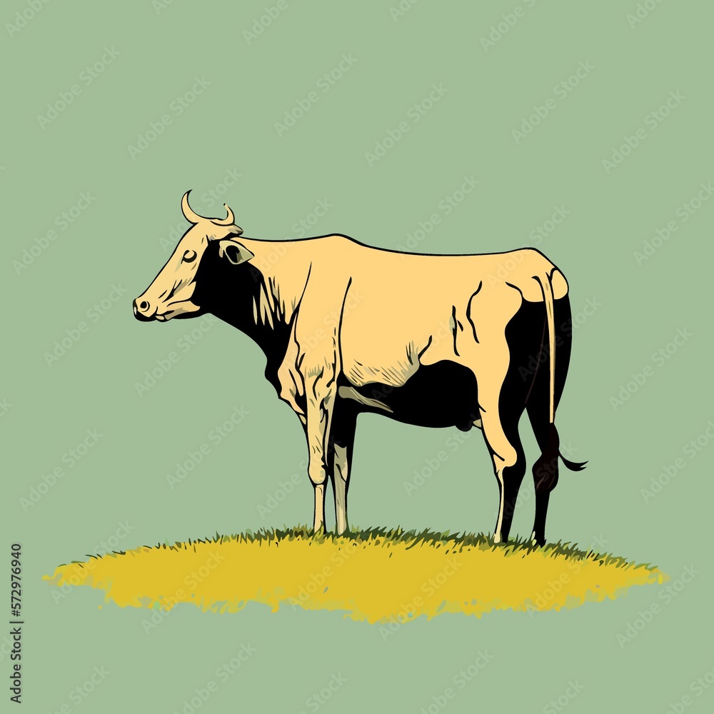 Farm animal an adult big cow created with Generative AI technology Farm animal an adult big cow created with Generative AI technology