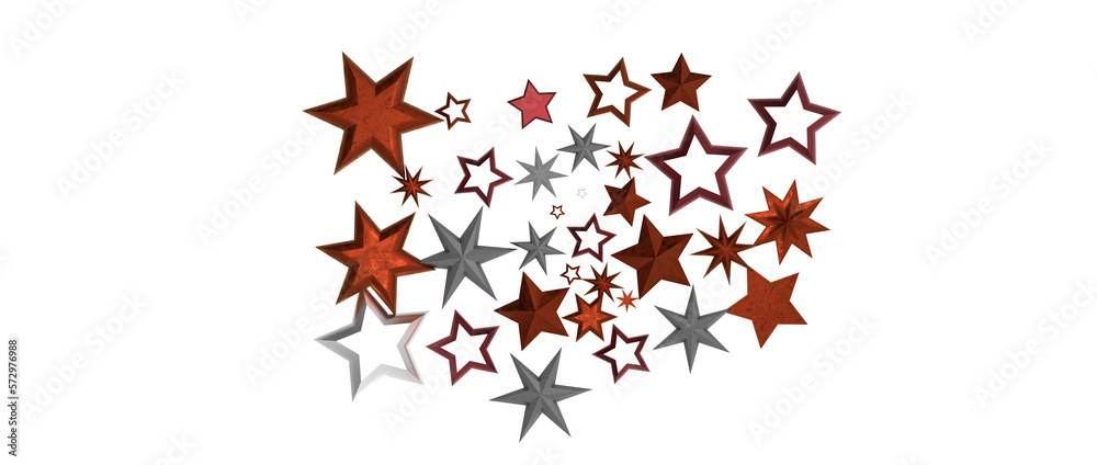 golden stars - in red