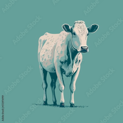 Farm animal an adult big cow created with Generative AI technology © ViniSouza128