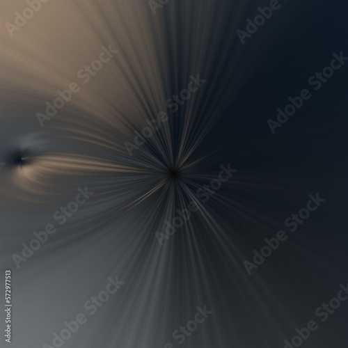 Metallic blue, grey and beige drawing, abstract beams or flower. 3d illustration, 3d rendering