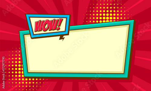 Comic frame background with wow expression