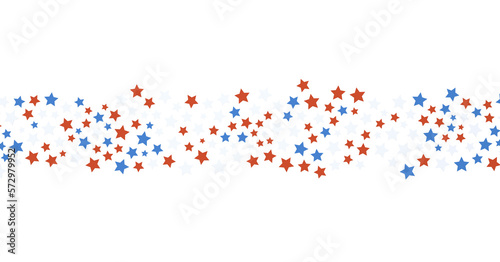  Red Blue White Stars Confetti Overlay