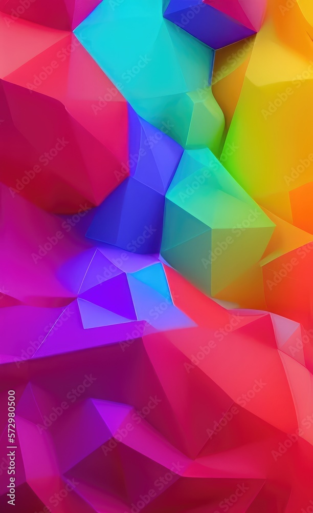 Obraz premium Abstract colorful triangular background. Generative ai art.