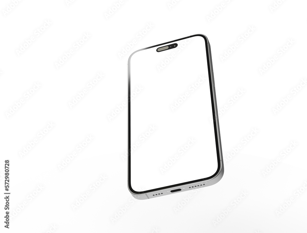 smartphone With Blank Screen in 3d smartphone With Blank Screen in 3d