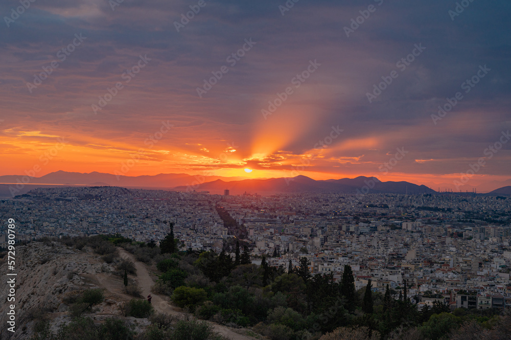 sunset view of the Athens.