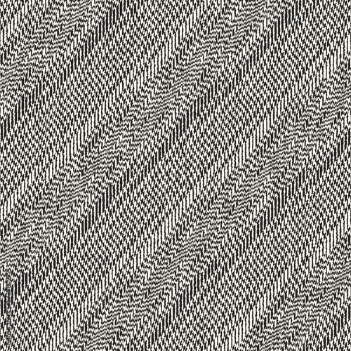 Monochrome Irregularly Woven Textured Diagonal Striped Pattern