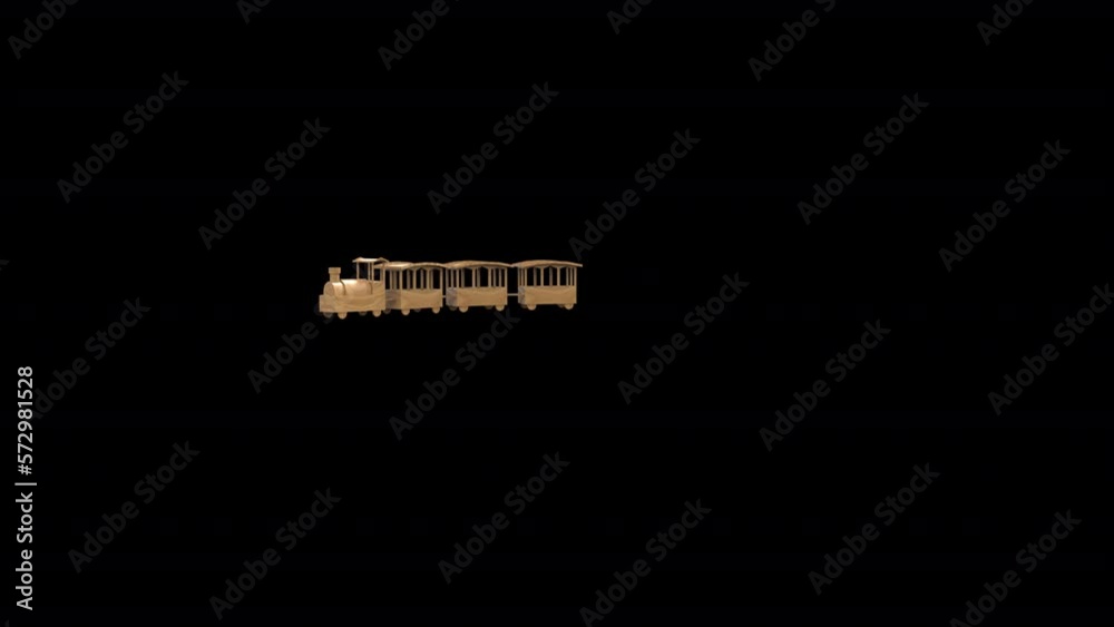 Toy Train Loop 3D Animation With Alpha Video