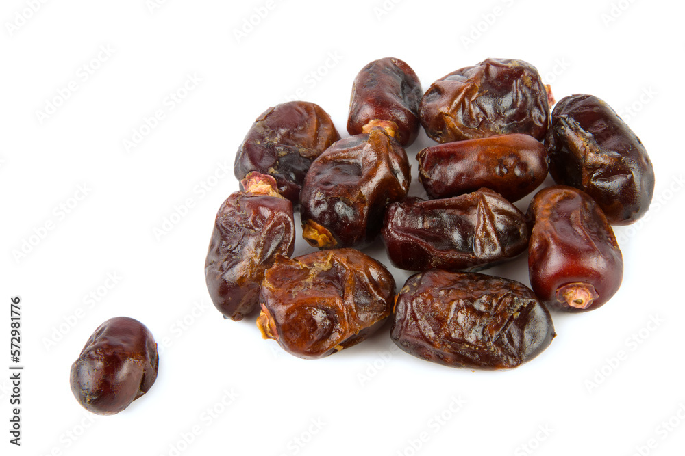 Dried dates isolated on white. Free space for text. Dried dates isolated on white. Free space for text.