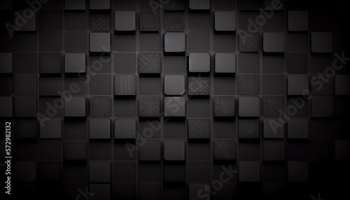 Dark squares random pattern looks like 3D, generative ai