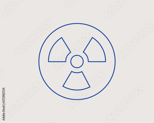 Concept of nuclear energy in a flat style. Ecology thin line icon. Green Energy editable stroke icon.  Vector illustration