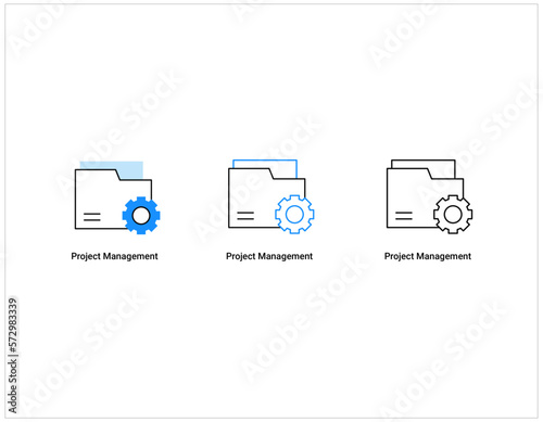 Project management vector line icon.