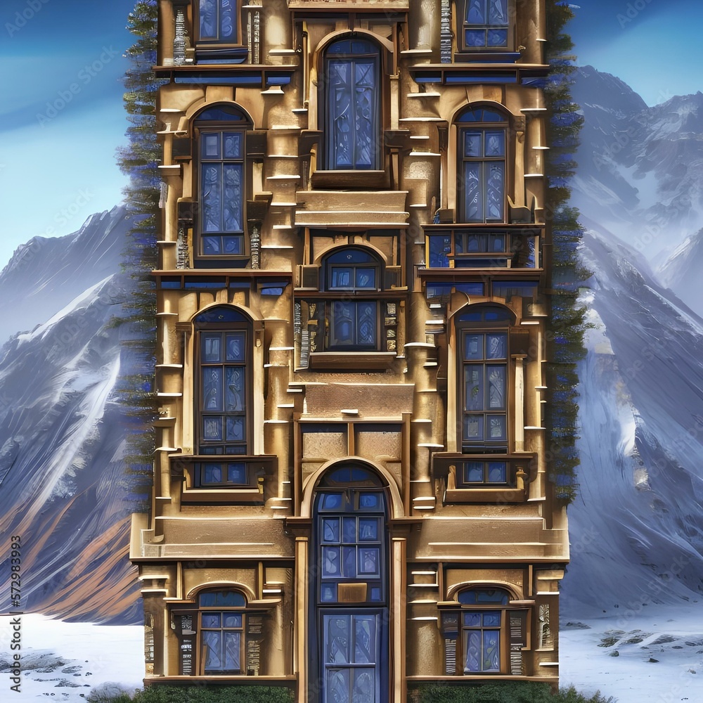 A tall narrow house with windows on each side 2_SwinIRGenerative AI