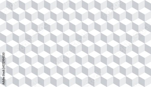 White seamless 3d cube geometric pattern, background. Vector EPS 10
