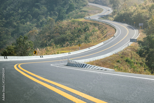 Curved road in mountains