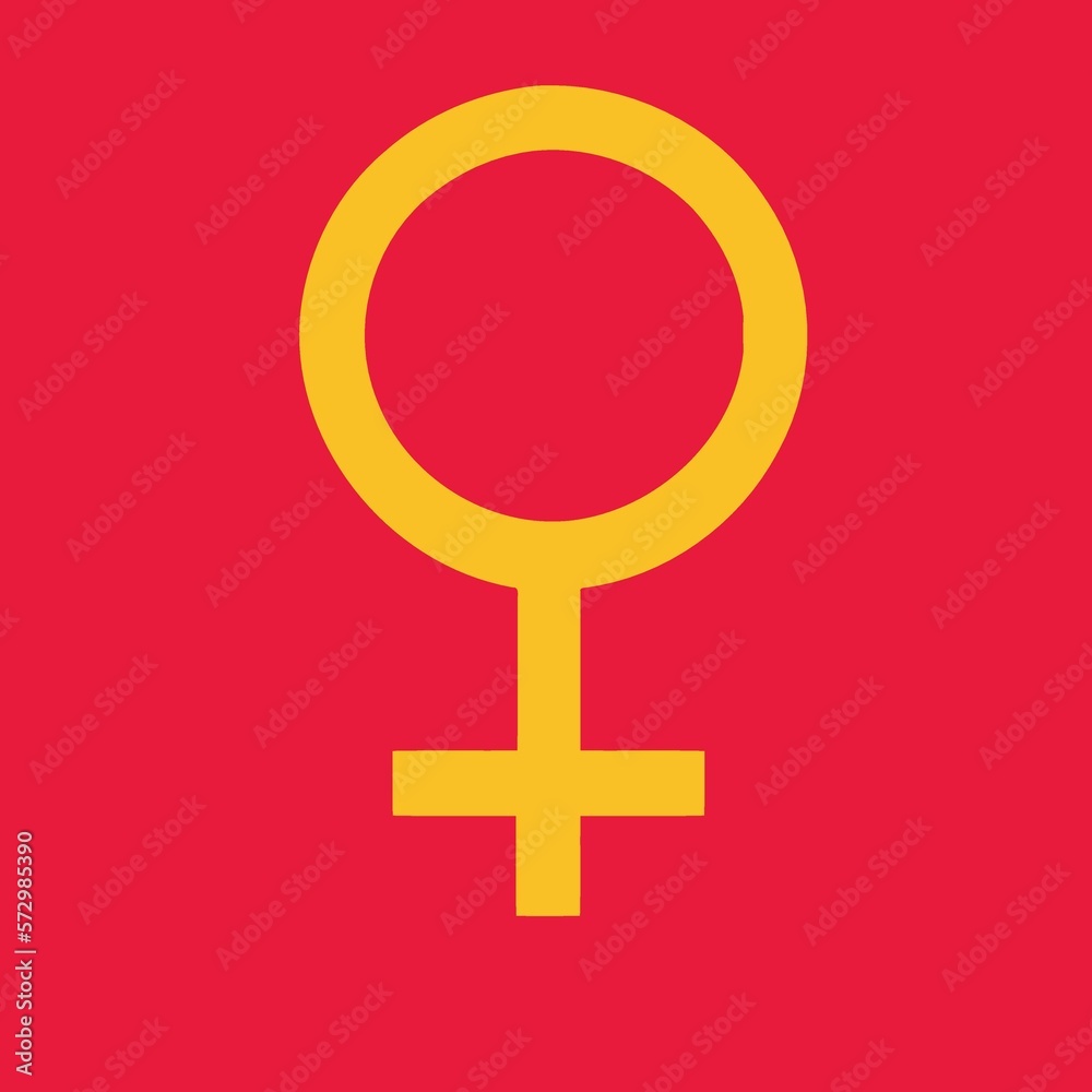 Female gender symbol circle with cross at the bottom created with Generative AI technology Female gender symbol circle with cross at the bottom created with Generative AI technology