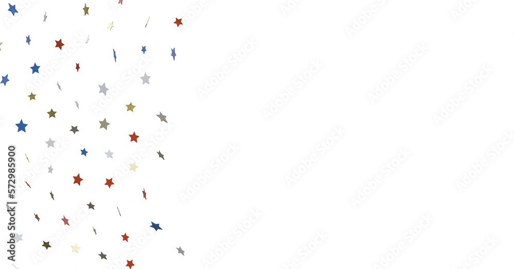 Stars - Festive background with confetti in the shape of stars in the color of the American flag. US independence day.