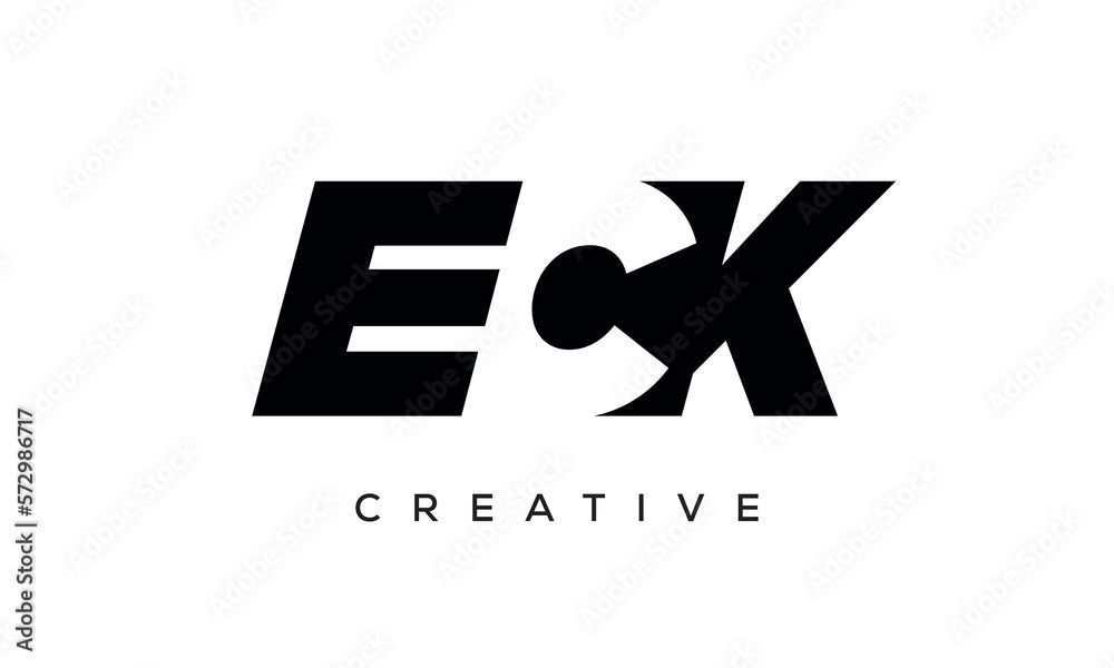 ECK letters negative space logo design. creative typography monogram vector ECK letters negative space logo design. creative typography monogram vector