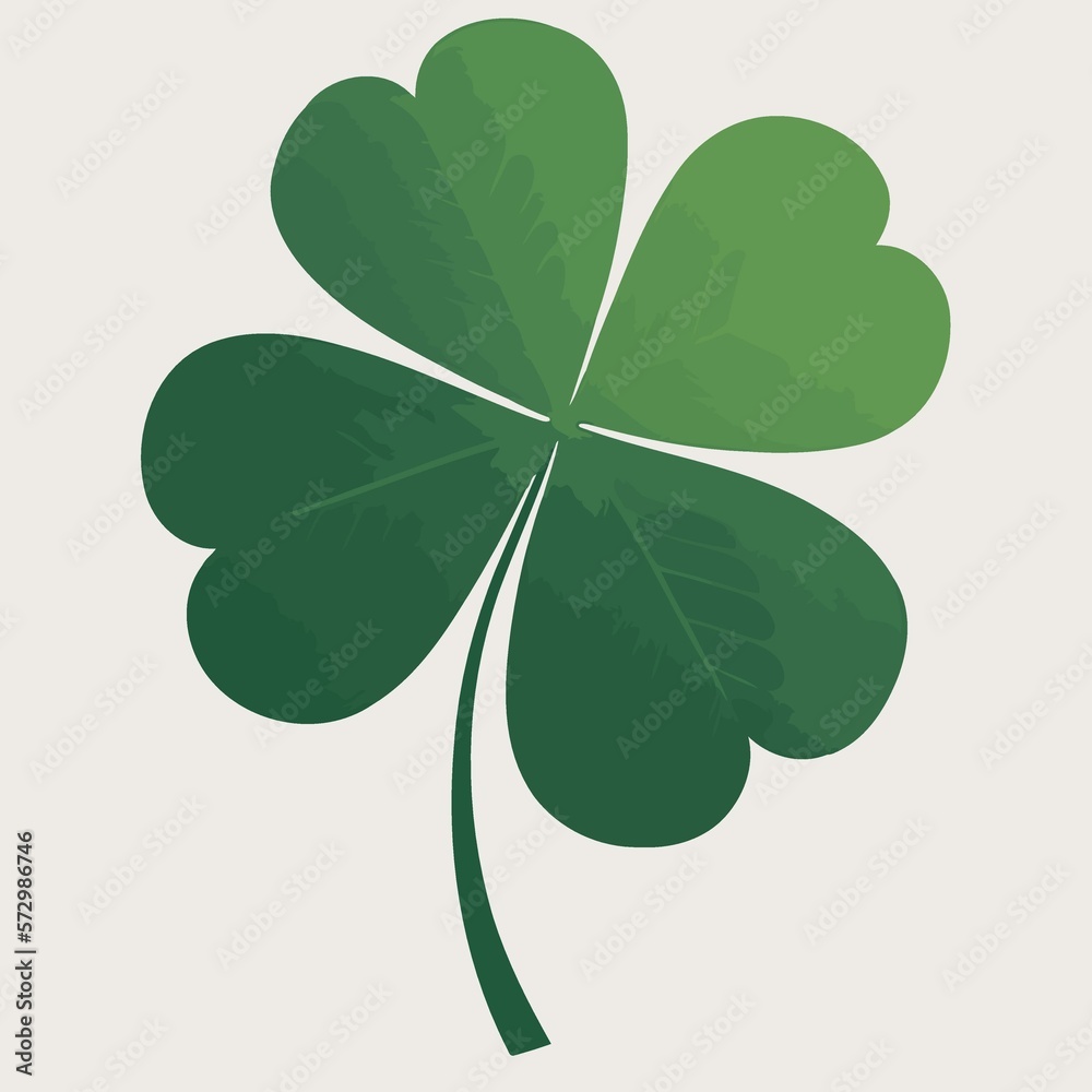isolated green four leaf clover created with Generative AI technology isolated green four leaf clover created with Generative AI technology