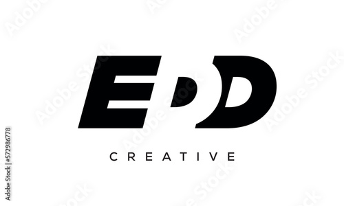 EDD letters negative space logo design. creative typography monogram vector