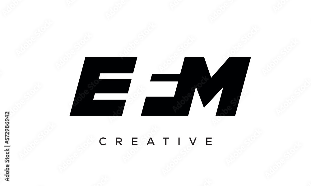EFM letters negative space logo design. creative typography monogram vector