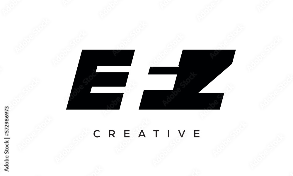 EFZ letters negative space logo design. creative typography monogram vector