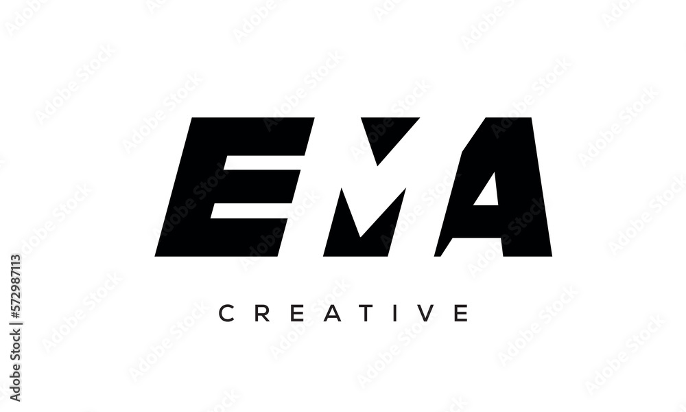 EMA letters negative space logo design. creative typography monogram vector EMA letters negative space logo design. creative typography monogram vector