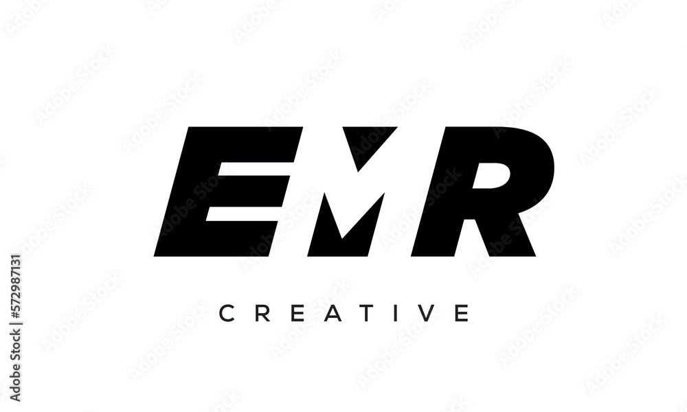 EMR letters negative space logo design. creative typography monogram vector EMR letters negative space logo design. creative typography monogram vector