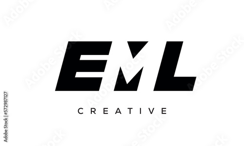 EML letters negative space logo design. creative typography monogram vector