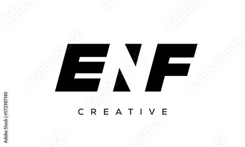 ENF letters negative space logo design. creative typography monogram vector