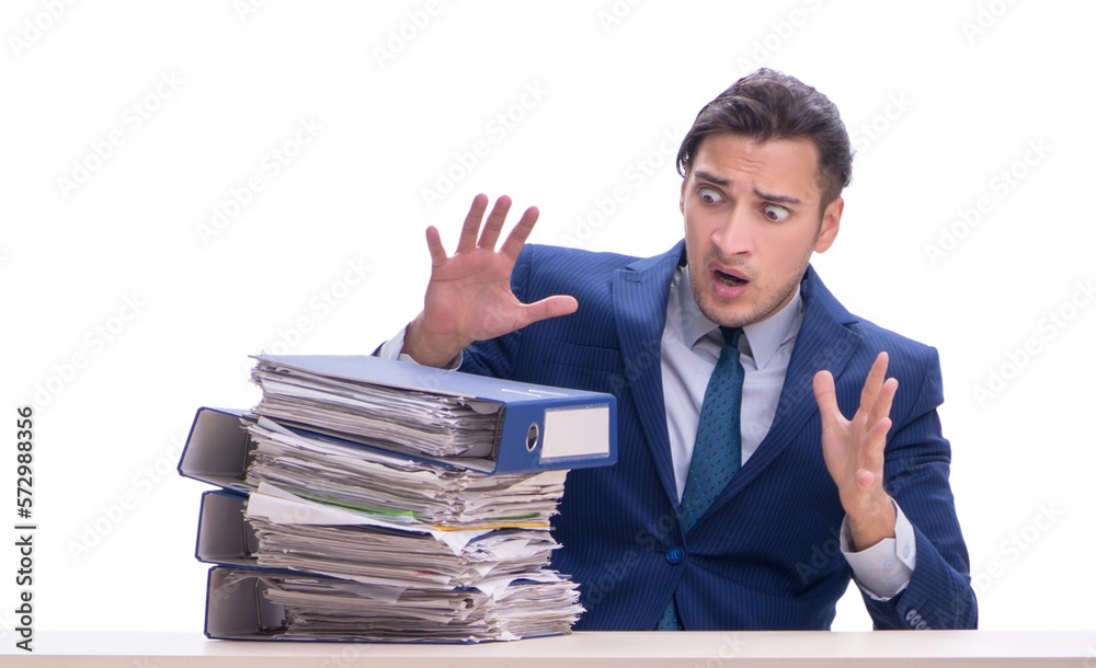 Employee working isolated on white background Employee working isolated on white background