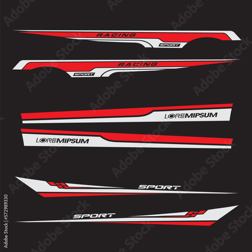 Side car body vector stripes decal. Vehicle vector Decal Stripes for the both parts