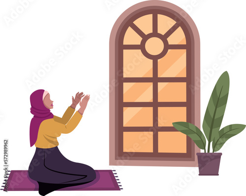 islamic ramadan and eid aladha mubarak with makkah and madinah illustration vector.