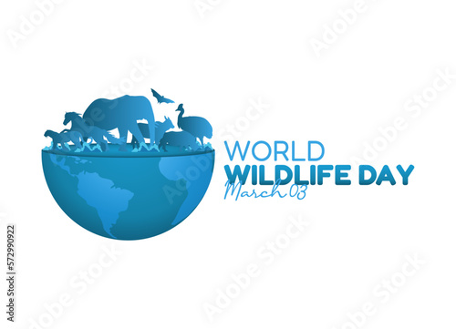 vector graphic of world wildlife day good for world wildlife day celebration. flat design. flyer design.flat illustration.