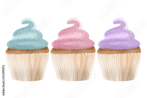 Three cupcakes