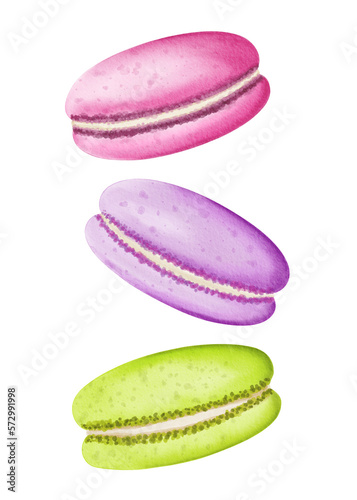 Three Macaron cookies