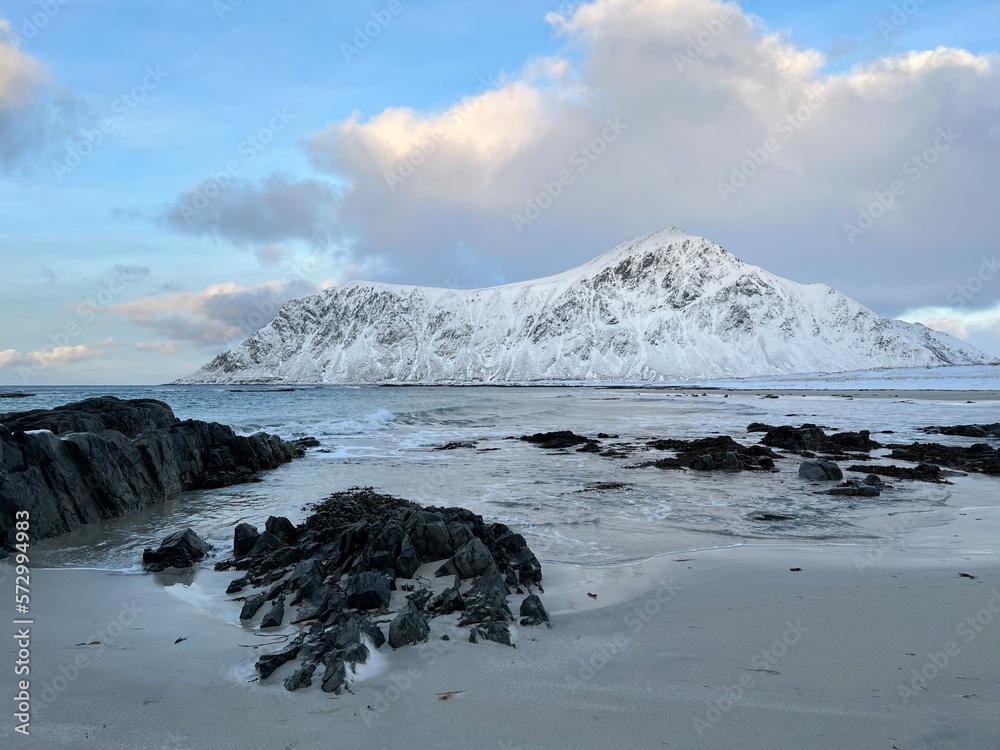 Winter beach in Norway