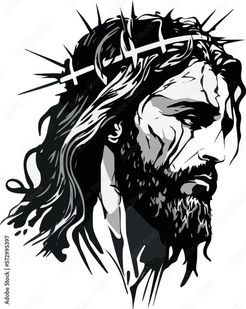 Jesus Christ head silhouette