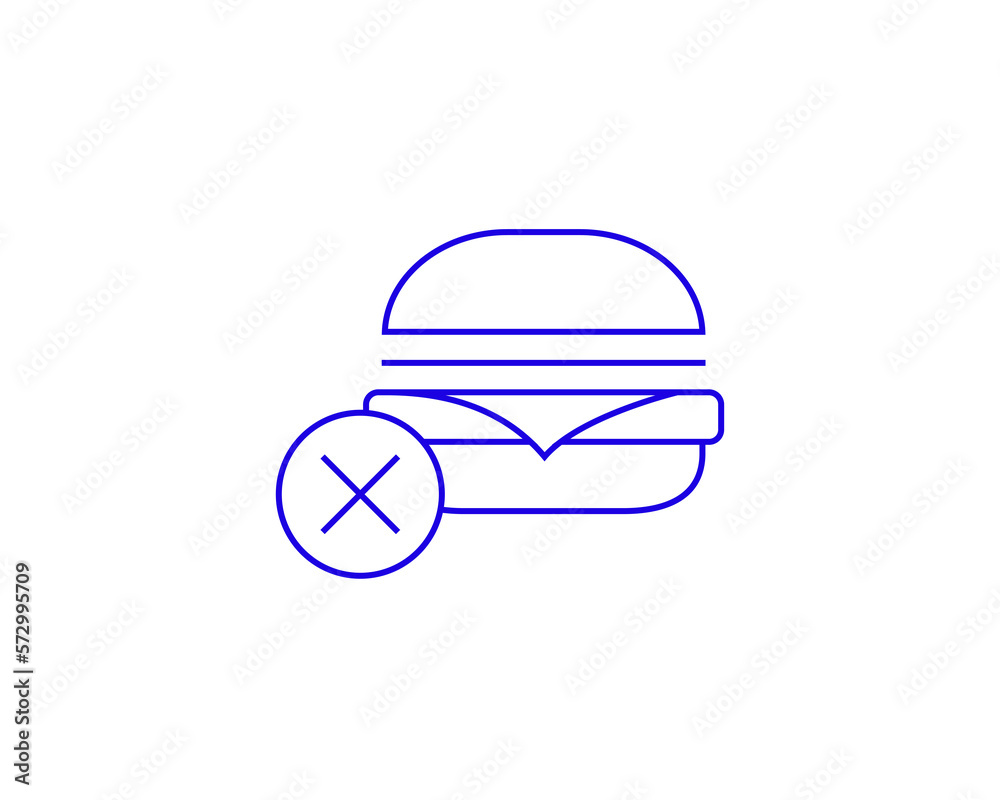 Isolated Concept of rejection of fast food in a flat style. Sport thin line icon. Health editable stroke icon. Vector illustration
Isolated Concept of rejection of fast food in a flat style. Sport thin line icon. Health editable stroke icon. Vector illustration