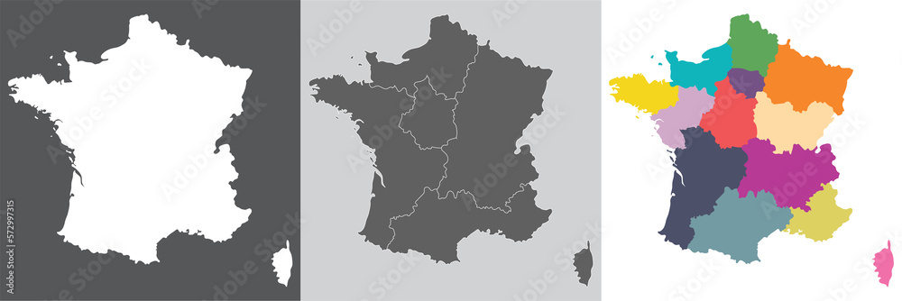 Obraz premium France (French) map set