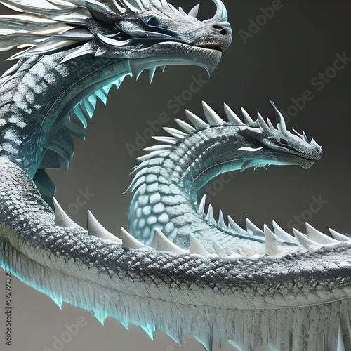 head of a white dragon. AI
