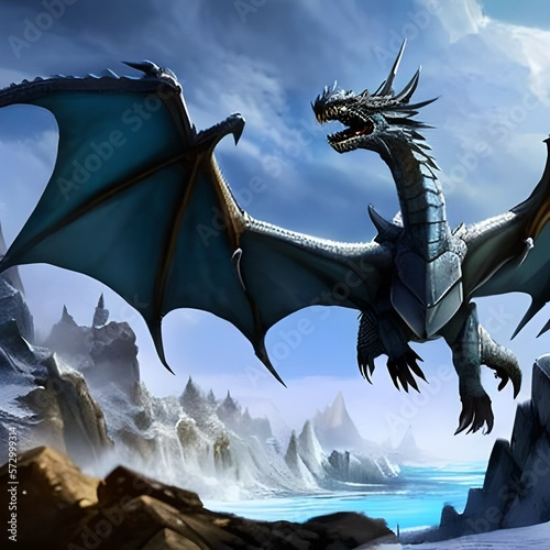 dragon in the sky. AI