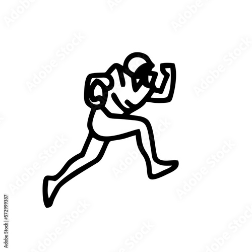 running rugby man silhouette icon