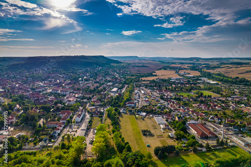 Obraz na płótnie Houses in the city of Bleicherode, Germany. View from the top of german little city in spring day. w salonie