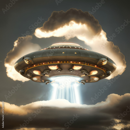 ufo in the sky. Ia Generative