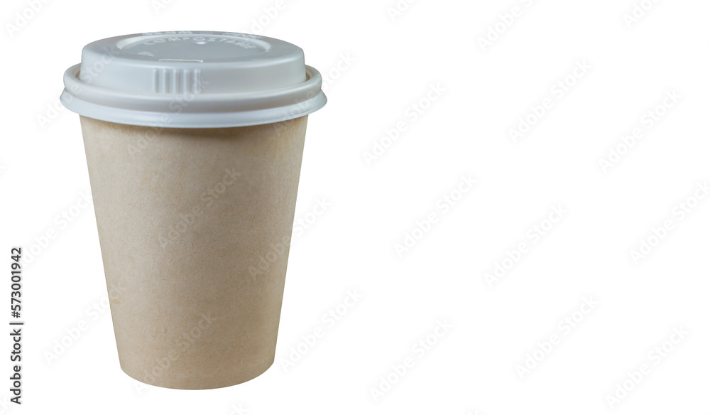 disposable cardboard cup for takeaway cappuccino or coffee, png transparent  background Stock Photo | Adobe Stock