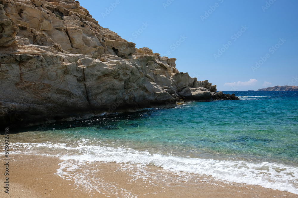 The beautiful turquoise dream sandy beach of Sapounohoma in Ios Greece The beautiful turquoise dream sandy beach of Sapounohoma in Ios Greece